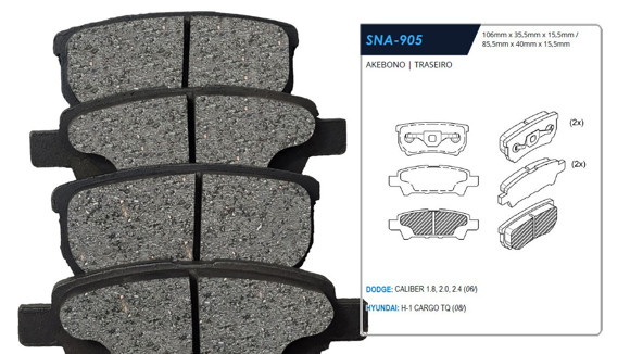 Imagen de PASTILLAS DE FRENO MITSUBISHI LANCER 2.0 2008/JEEP COMPASS
